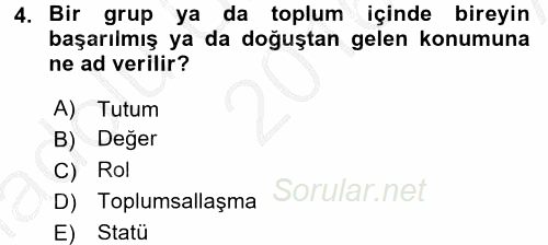 Tüketim Bilinci ve Bilinçli Tüketici 2016 - 2017 Ara Sınavı 4.Soru
