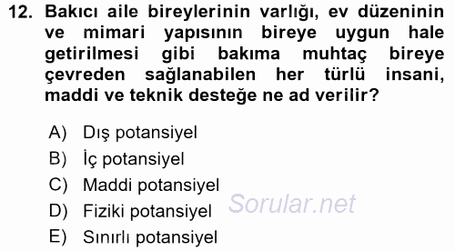 Bakım Elemanı Yetiştirme Ve Geliştirme 1 2015 - 2016 Ara Sınavı 12.Soru