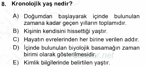 Bakım Elemanı Yetiştirme Ve Geliştirme 1 2015 - 2016 Ara Sınavı 8.Soru