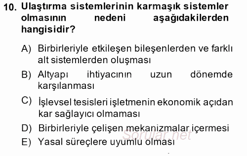 Uluslararası Lojistik 2014 - 2015 Ara Sınavı 10.Soru