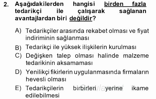 Uluslararası Lojistik 2014 - 2015 Ara Sınavı 2.Soru