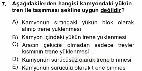Uluslararası Lojistik 2014 - 2015 Ara Sınavı 7.Soru