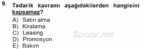 Uluslararası Lojistik 2014 - 2015 Ara Sınavı 9.Soru