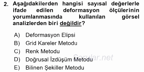 Bilgisayar Destekli Harita Yapımı 2 2016 - 2017 Dönem Sonu Sınavı 2.Soru
