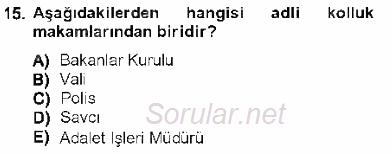 Özel Güvenlik Hukuku 1 2012 - 2013 Ara Sınavı 15.Soru