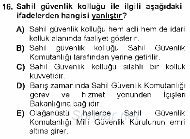 Özel Güvenlik Hukuku 1 2012 - 2013 Ara Sınavı 16.Soru
