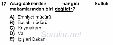 Özel Güvenlik Hukuku 1 2012 - 2013 Ara Sınavı 17.Soru