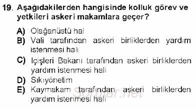 Özel Güvenlik Hukuku 1 2012 - 2013 Ara Sınavı 19.Soru