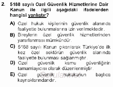 Özel Güvenlik Hukuku 1 2012 - 2013 Ara Sınavı 2.Soru