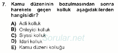 Özel Güvenlik Hukuku 1 2012 - 2013 Ara Sınavı 7.Soru