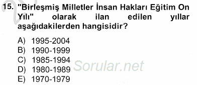 Okul, Aile Ve Çevre İş Birliği 2012 - 2013 Ara Sınavı 15.Soru