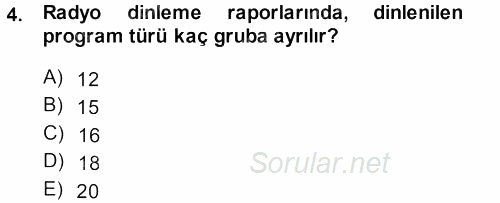Medya Planlama 2013 - 2014 Dönem Sonu Sınavı 4.Soru