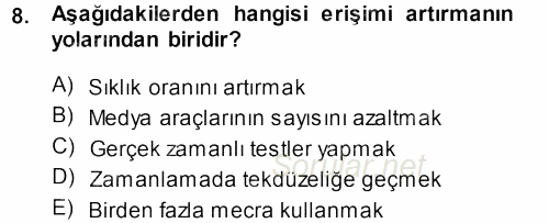Medya Planlama 2013 - 2014 Dönem Sonu Sınavı 8.Soru