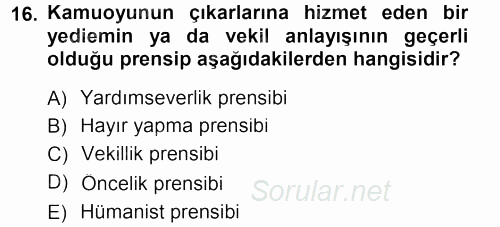 İşletme İlkeleri 2014 - 2015 Ara Sınavı 16.Soru