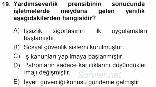 İşletme İlkeleri 2014 - 2015 Ara Sınavı 19.Soru