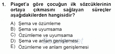Erken Çocukluk Döneminde Gelişim 2 2014 - 2015 Ara Sınavı 1.Soru