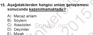 Erken Çocukluk Döneminde Gelişim 2 2014 - 2015 Ara Sınavı 15.Soru