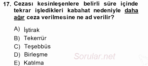 Vergi Ceza Hukuku 2014 - 2015 Ara Sınavı 17.Soru