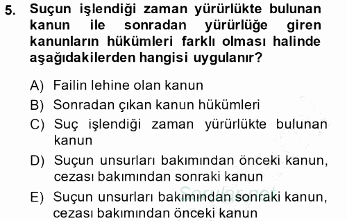 Vergi Ceza Hukuku 2014 - 2015 Ara Sınavı 5.Soru