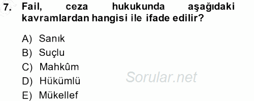 Vergi Ceza Hukuku 2014 - 2015 Ara Sınavı 7.Soru