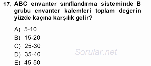 Uluslararası Lojistik 2013 - 2014 Ara Sınavı 17.Soru