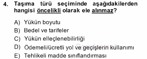 Uluslararası Lojistik 2013 - 2014 Ara Sınavı 4.Soru