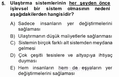 Uluslararası Lojistik 2013 - 2014 Ara Sınavı 5.Soru