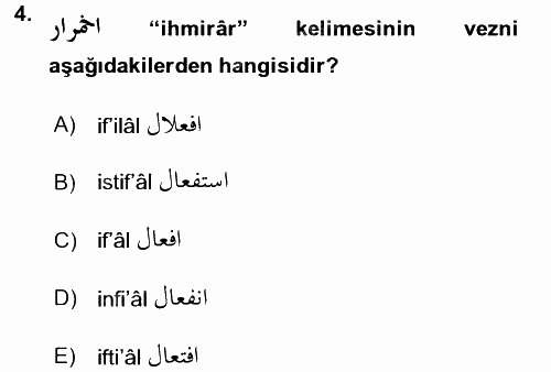 Osmanlı Türkçesi 2 2017 - 2018 Ara Sınavı 4.Soru