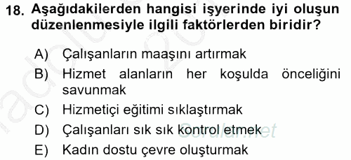 Yaşlılarda Çatışma Ve Stres Yönetimi 2 2016 - 2017 Ara Sınavı 18.Soru