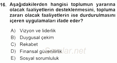 Yatırımcı İlişkileri Yönetimi 2015 - 2016 Ara Sınavı 16.Soru