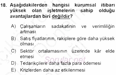 Yatırımcı İlişkileri Yönetimi 2015 - 2016 Ara Sınavı 18.Soru