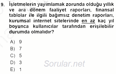 Yatırımcı İlişkileri Yönetimi 2015 - 2016 Ara Sınavı 9.Soru