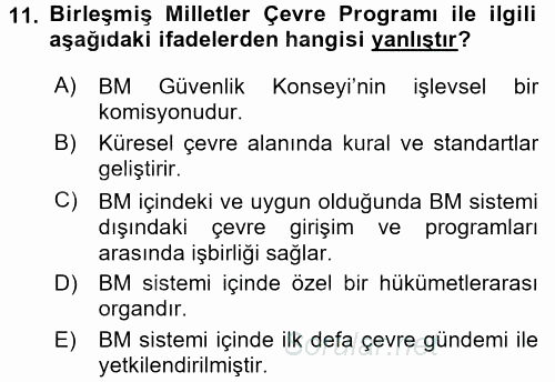 Uluslararası Hukuk 2 2015 - 2016 Ara Sınavı 11.Soru