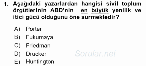 Yeni Toplumsal Hareketler 2016 - 2017 3 Ders Sınavı 1.Soru