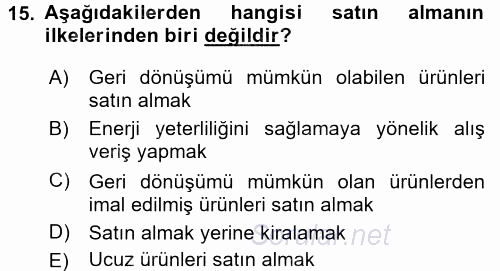 Turizm Sosyolojisi 2015 - 2016 Tek Ders Sınavı 15.Soru