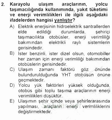 Turizm Ulaştırması 2012 - 2013 Dönem Sonu Sınavı 2.Soru