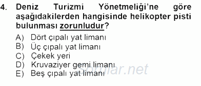 Turizm Ulaştırması 2012 - 2013 Dönem Sonu Sınavı 4.Soru