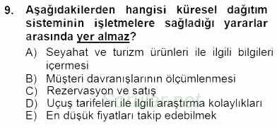 Turizm Ulaştırması 2012 - 2013 Dönem Sonu Sınavı 9.Soru