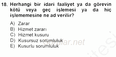 Özel Güvenlik Hukuku 2 2012 - 2013 Dönem Sonu Sınavı 18.Soru
