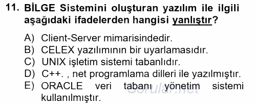 Dış Ticarette Bilgisayar Uygulamaları 2013 - 2014 Tek Ders Sınavı 11.Soru