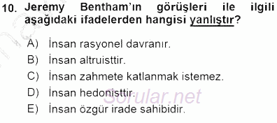 Kriminoloji 2015 - 2016 Ara Sınavı 10.Soru