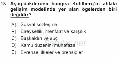 Kriminoloji 2015 - 2016 Ara Sınavı 13.Soru
