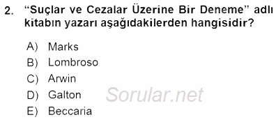 Kriminoloji 2015 - 2016 Ara Sınavı 2.Soru