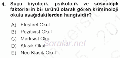 Kriminoloji 2015 - 2016 Ara Sınavı 4.Soru