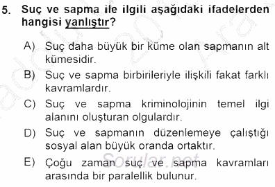 Kriminoloji 2015 - 2016 Ara Sınavı 5.Soru