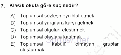 Kriminoloji 2015 - 2016 Ara Sınavı 7.Soru