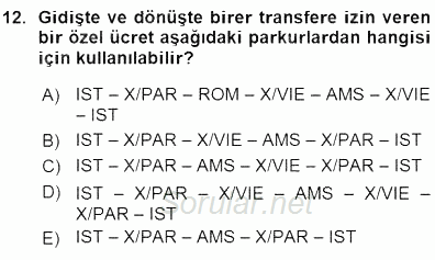 Bilet Satış 2015 - 2016 Ara Sınavı 12.Soru