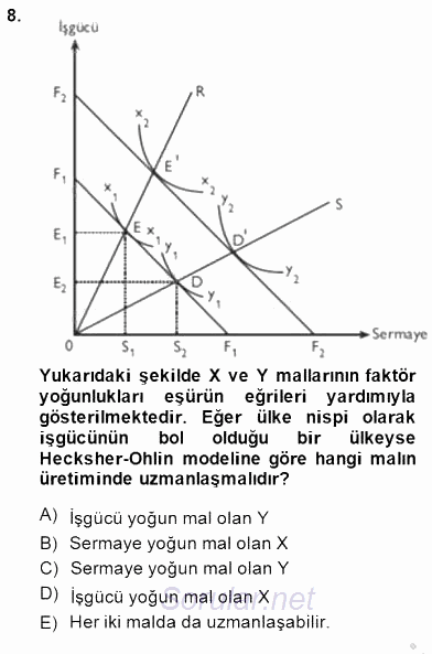 Uluslararası İktisat Teorisi 2013 - 2014 Dönem Sonu Sınavı 8.Soru