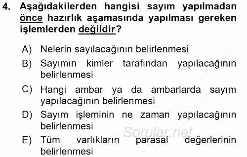 Muhasebe Uygulamaları 2015 - 2016 Ara Sınavı 4.Soru
