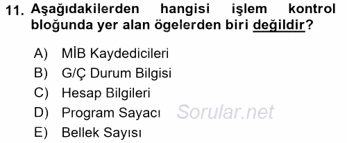 İşletim Sistemleri 2017 - 2018 Ara Sınavı 11.Soru